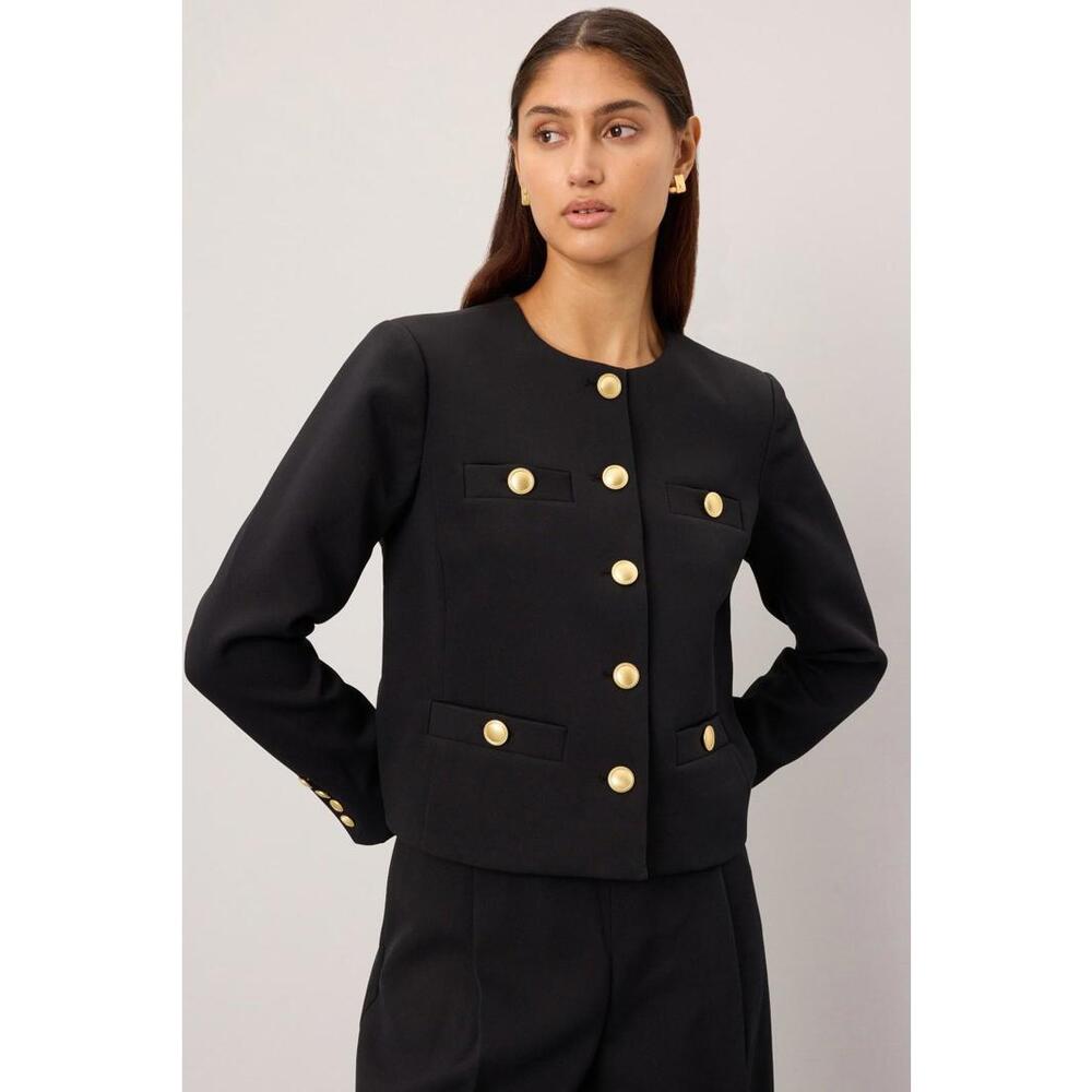 Rosetta Getty x RTR Collarless Twill Jacket Size 8 with Missing Buttons